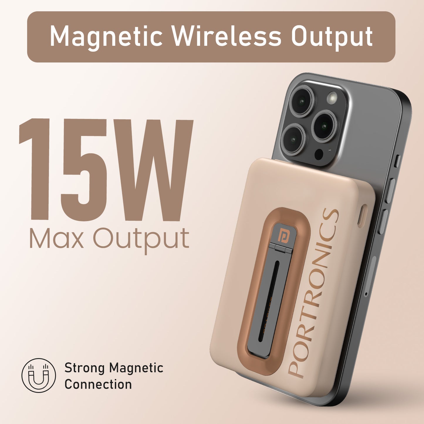 Mocha Portronics Revvo Power Bank | 10K mAh Capacity for Daily Power Backup | Durable Power Bank, Power Bank 10000mAh Price| best wireless power bank in India