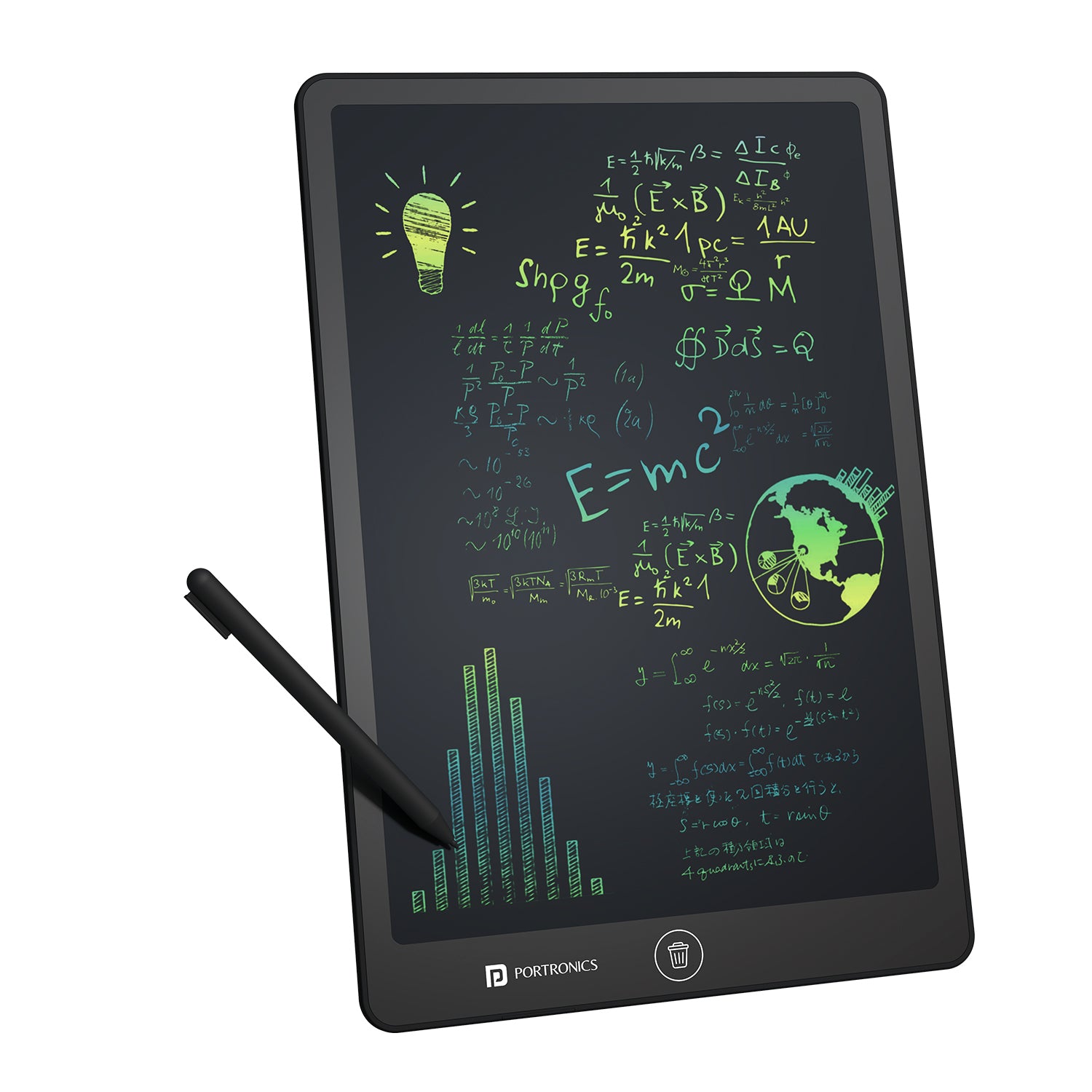 Portronics Ruffpad 16 Lite | Large 16-inch Re-Writable LCD display for easy notes and sketches | lcd writing tablet perfect for daily writing, drawing, and doodling.
