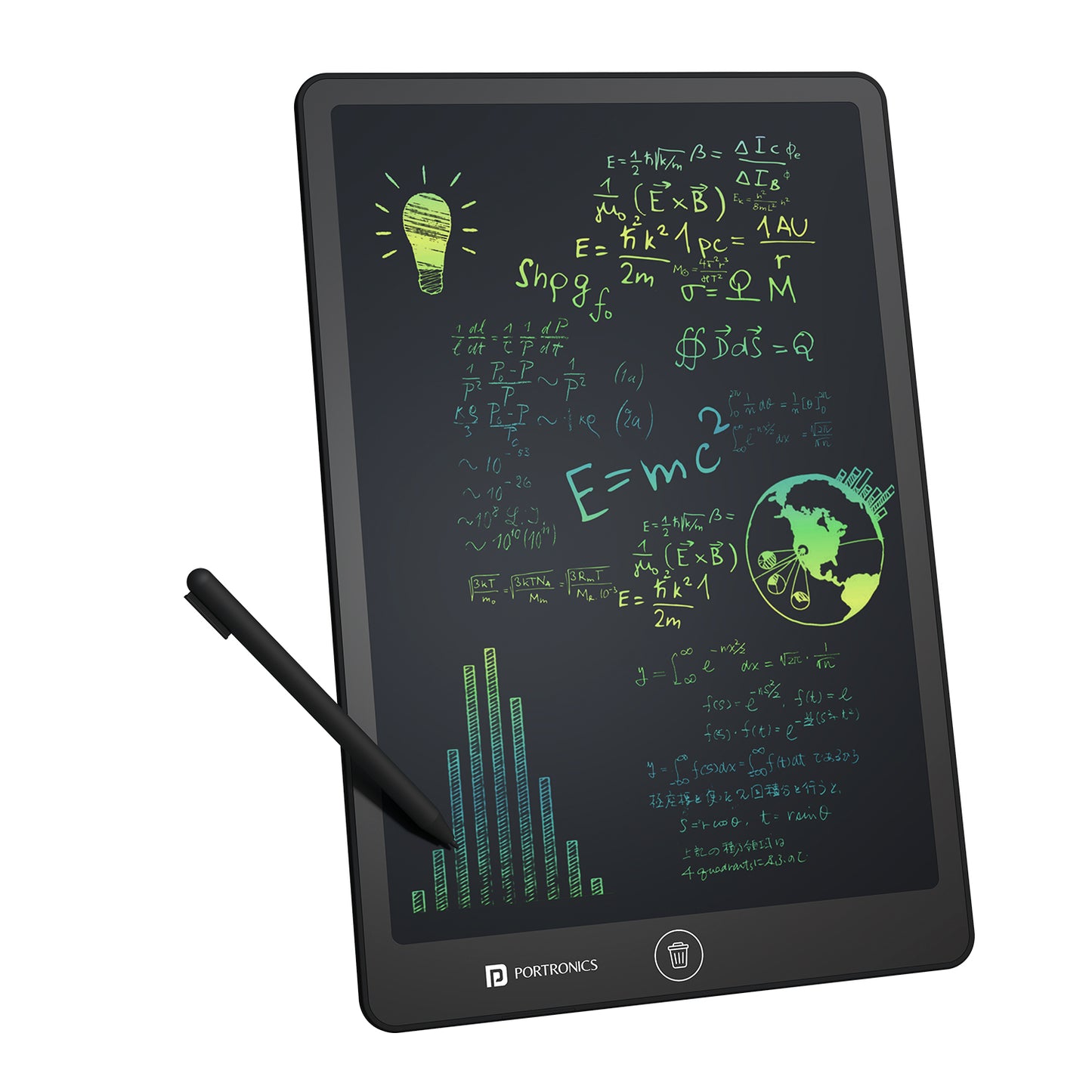 Portronics Ruffpad 16 Lite | Large 16-inch Re-Writable LCD display for easy notes and sketches | lcd writing tablet perfect for daily writing, drawing, and doodling.