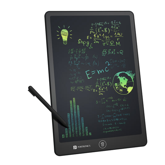 Portronics Ruffpad 16 Lite | Large 16-inch Re-Writable LCD display for easy notes and sketches | lcd writing tablet perfect for daily writing, drawing, and doodling.