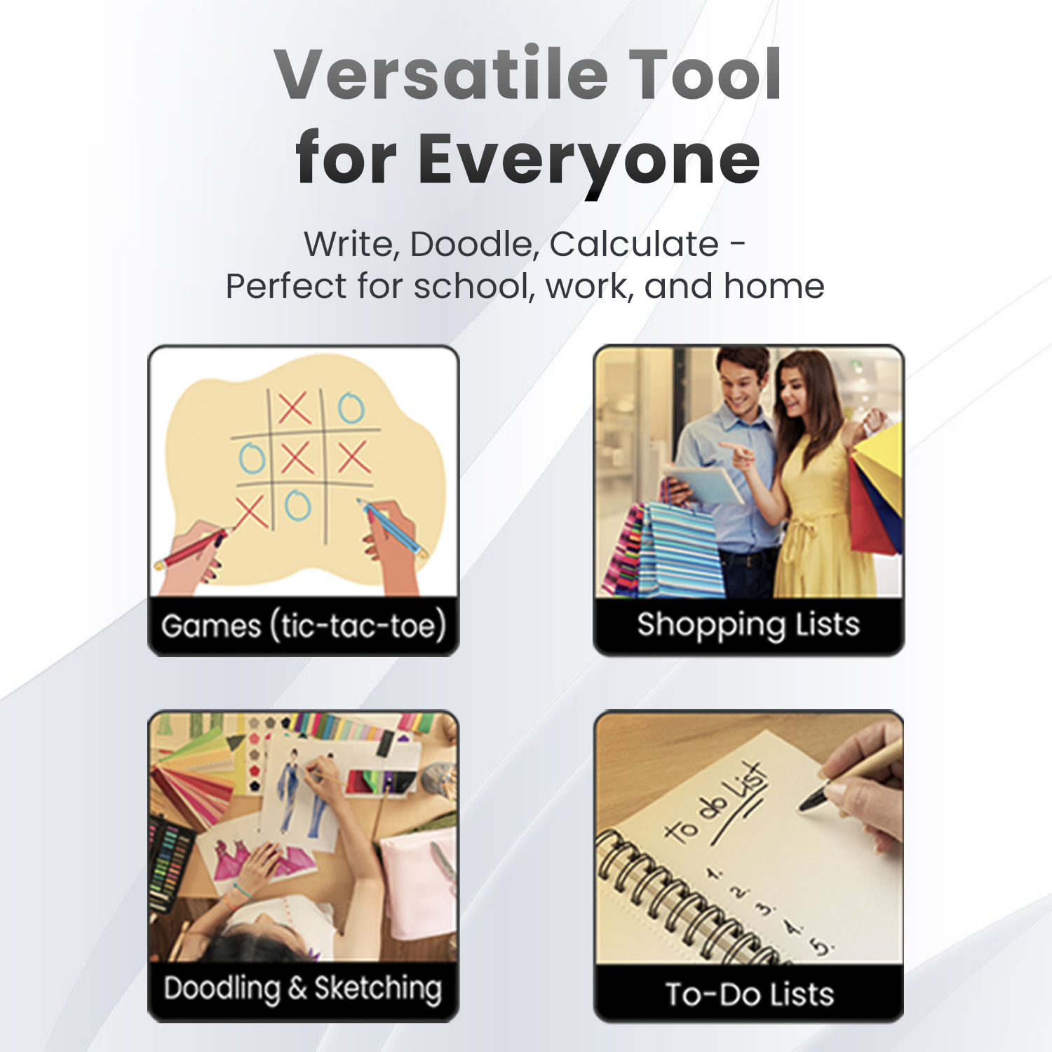 Portronics Ruffpad 21 Pro Reusable Writing Pad – Versatile LCD Notepad for Games, Shopping Lists, Doodling, and To-Do Lists