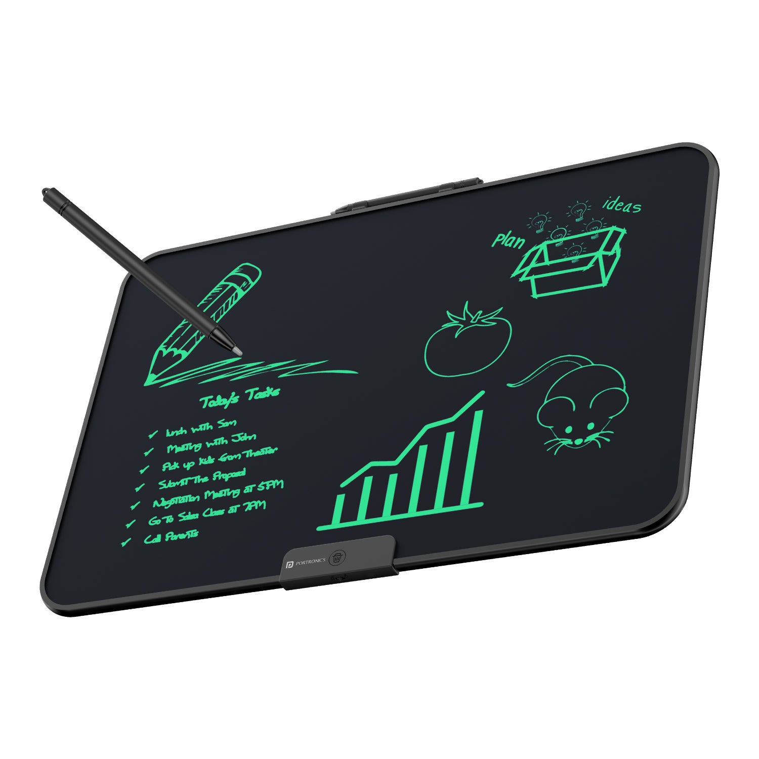 Portronics Ruffpad 22 come with 21-inch re-writeable anti glare lcd screen| best Lcd writing pad for student 