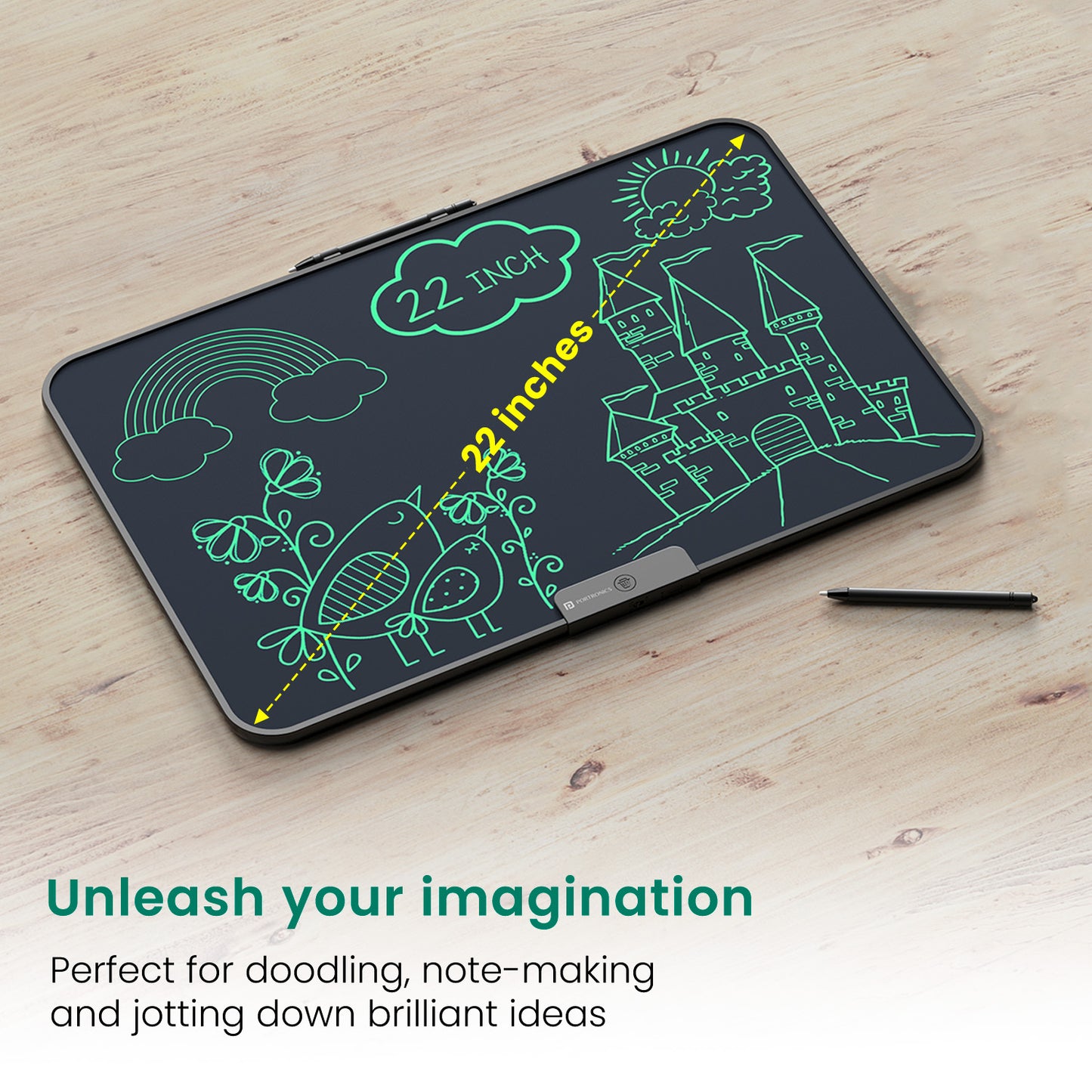 save your creative with Portronics Ruffpad 22 Lcd writing pad| best 22inch Lcd writing pad online| writing 