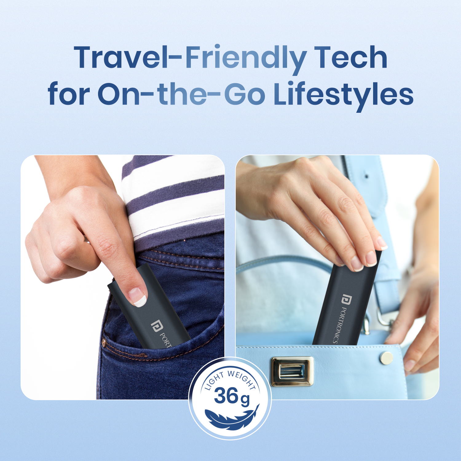 Blue Portronics Snapcase 3 All-in-one charging, syncing, and storage gadget combining multiple functionalities cable case for traveller