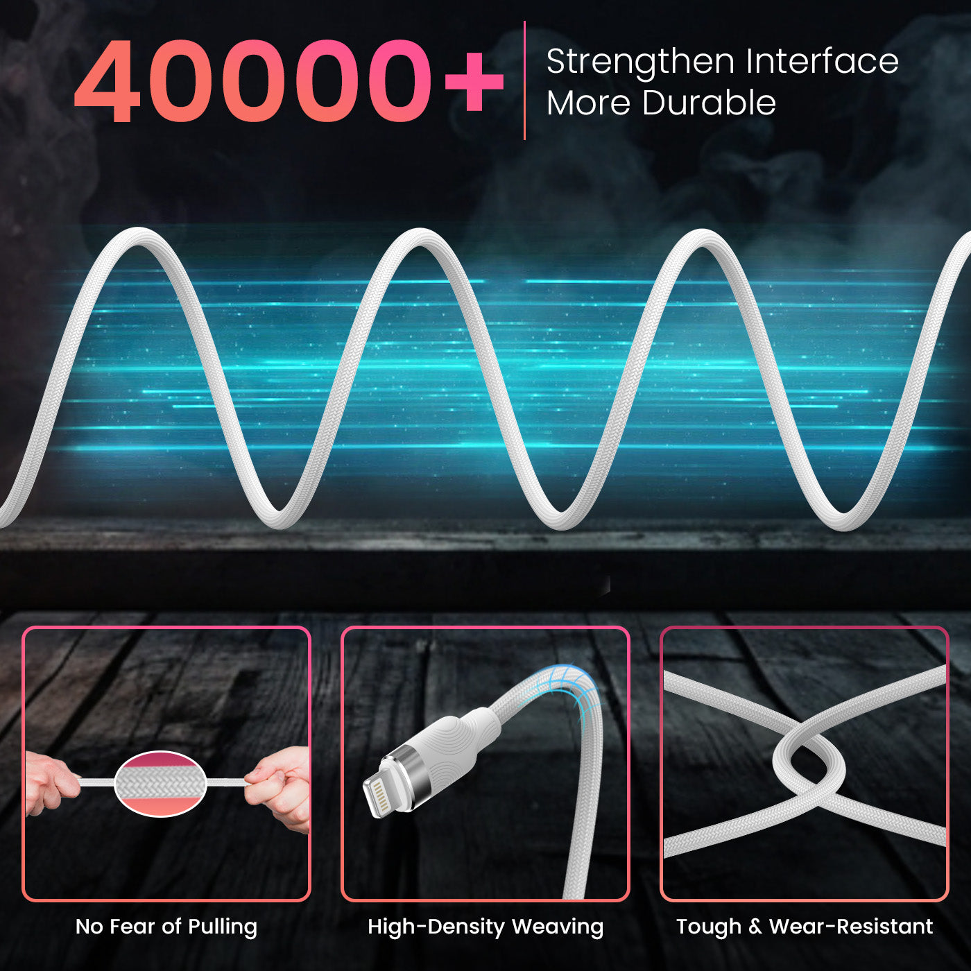 Portronics Snaplink CL 8 Pin Cable – Premium Lightning Cable and Fast Charging Solution for iPhones, Android, and Compatible USB Devices