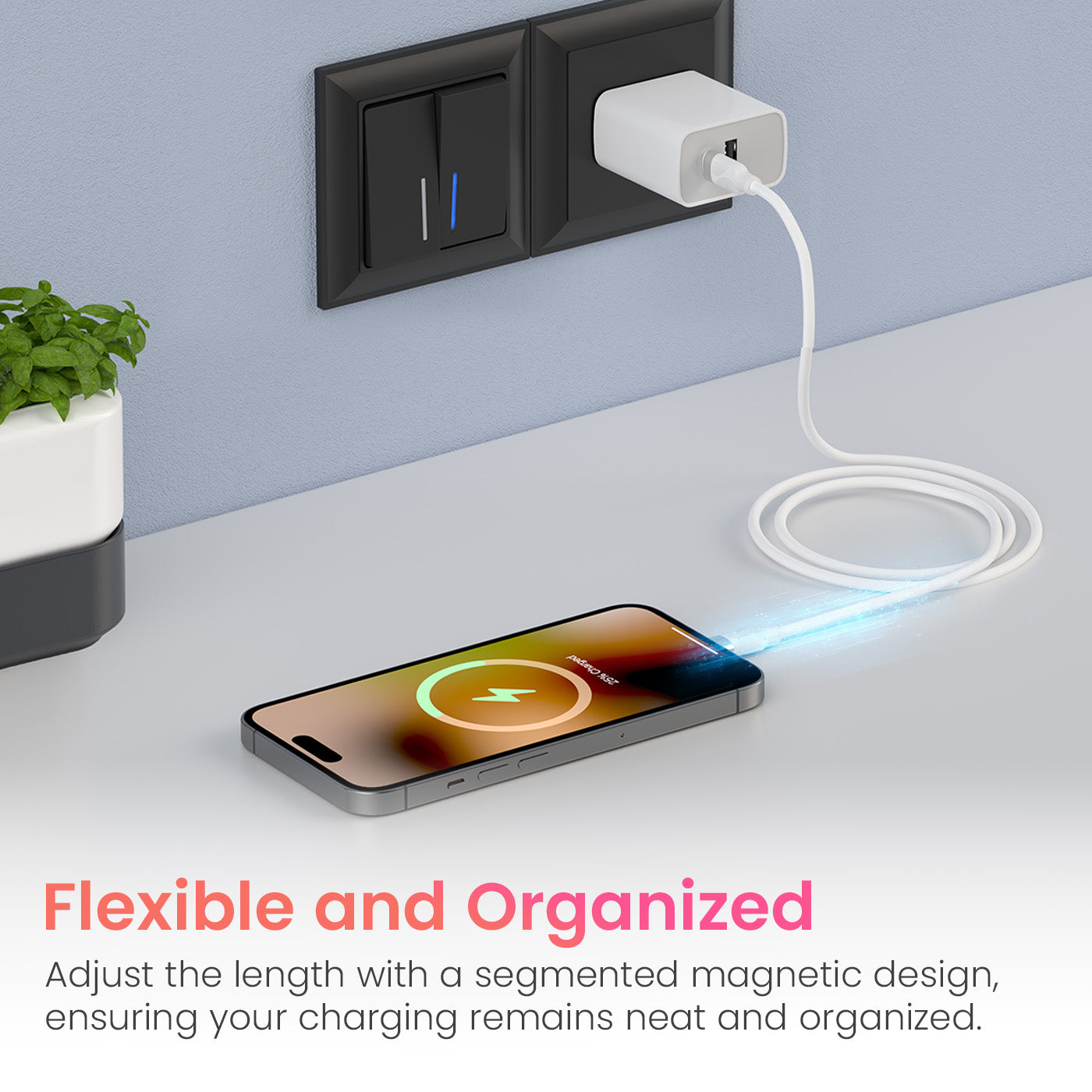 Portronics Snaplink CL 8 Pin Cable – Premium Lightning Cable and Fast Charging Solution for iPhones, Android, and Compatible USB Devices| charging cable online at best price