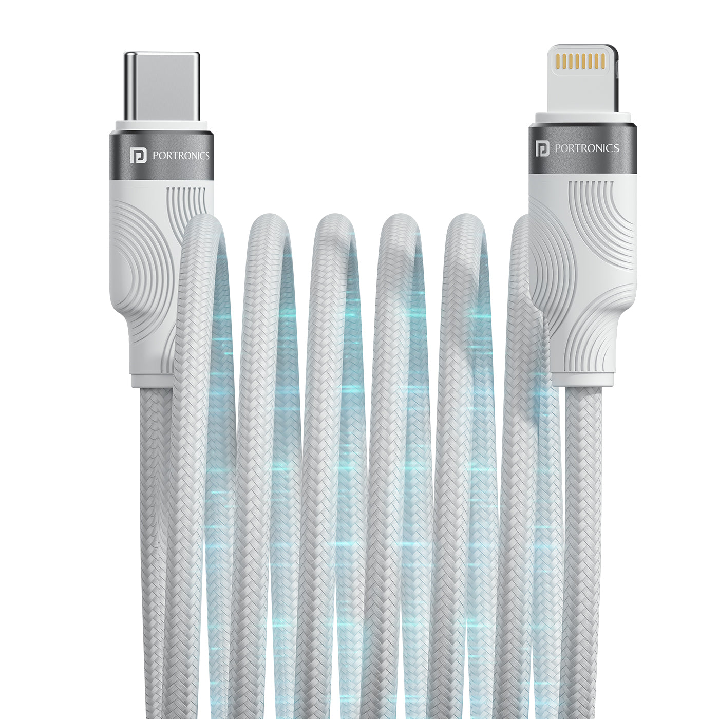 Portronics Snaplink CL Type-C to 8-Pin Magnetic Cable – Fast Charging USB Cable for iPhone and Android Devices with 27W Output