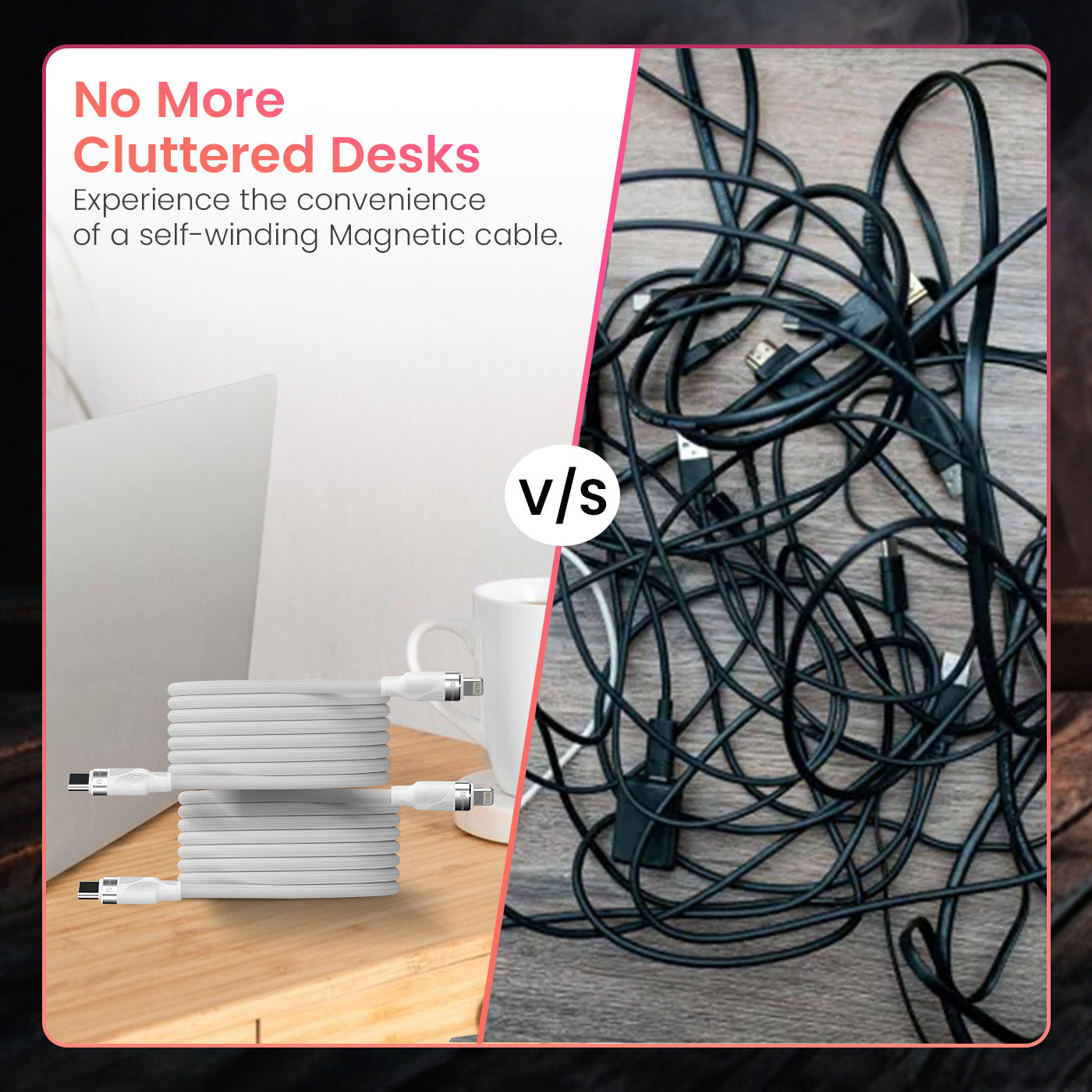 Portronics Snaplink CL USB Cable – Micro USB Cable Alternative with Magnetic 8-Pin Connector and 27W Charging for iPhones