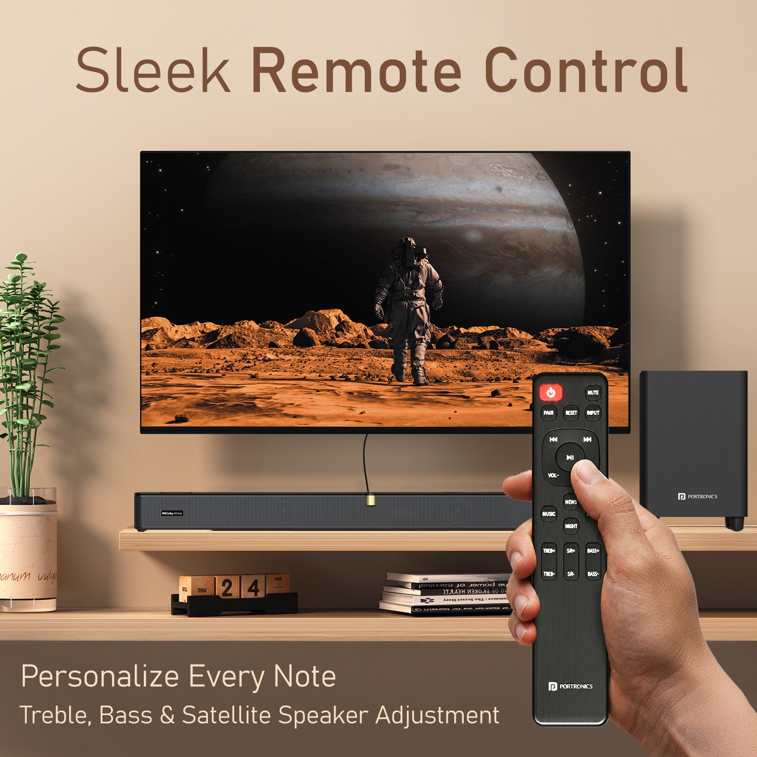 Portronics Sound Slick X1 Best Soundbar for TV | Optimised for movies and sports with multiple EQ modes and IR remote control | best soundbar in india for premium viewing