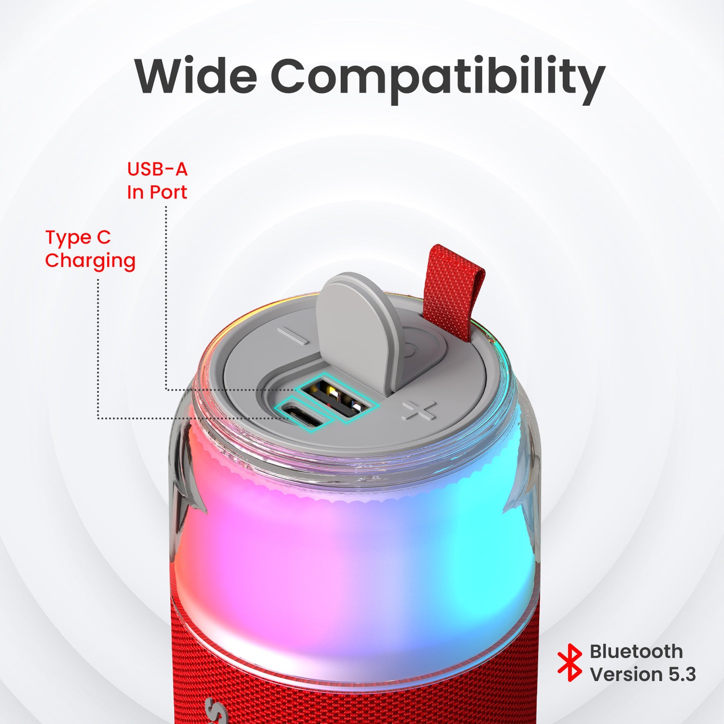 Portronics Talk Six Rechargeable Speaker | Designed for uninterrupted karaoke with 1800mAh battery and Type-C fast charging | rechargeable speaker built for portability