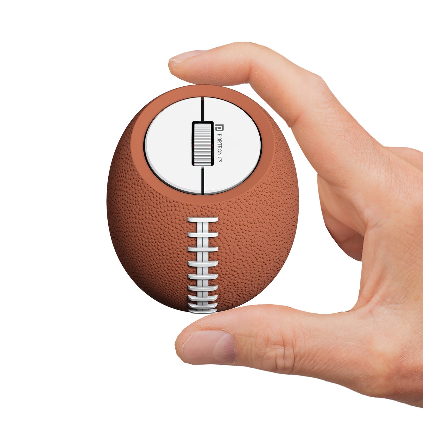 Rechargeable Wireless Optical Mouse Portronics ToadPlay Rugby with unique rugby-inspired design and dual Bluetooth and 2.4GHz wireless modes, perfect wireless mouse for MacBook and laptops.