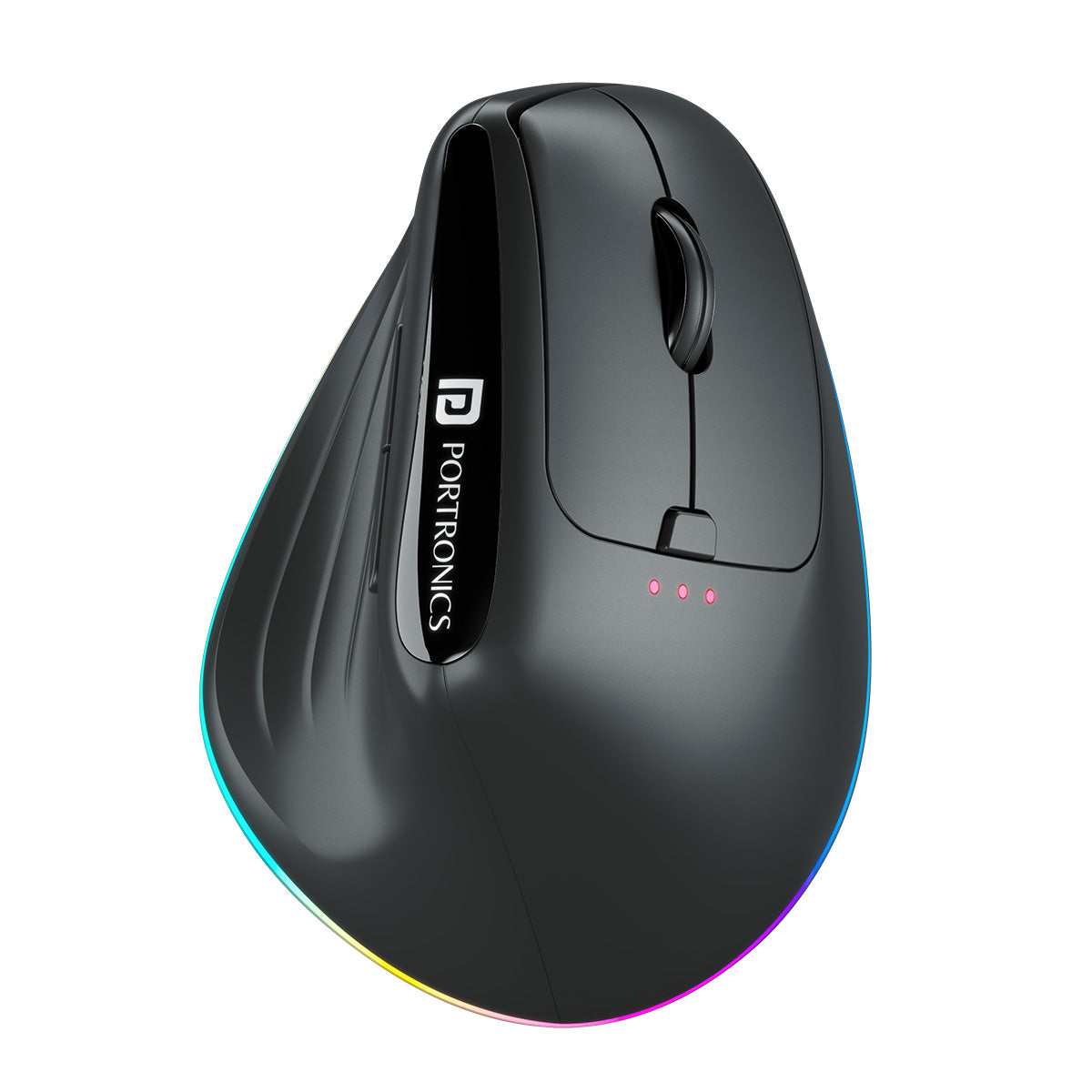 Black Portronics Toad Ergo 3 Wireless Mouse with 6D Buttons & 2400 DPI| vertical wireless mouse for laptop| best wireless mouse online