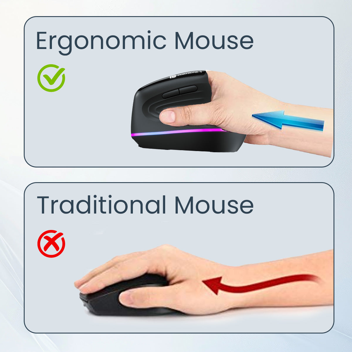 Black High quality wireless mouse Portronics Toad Ergo 3 designed for comfort and performance| best mouse for office work