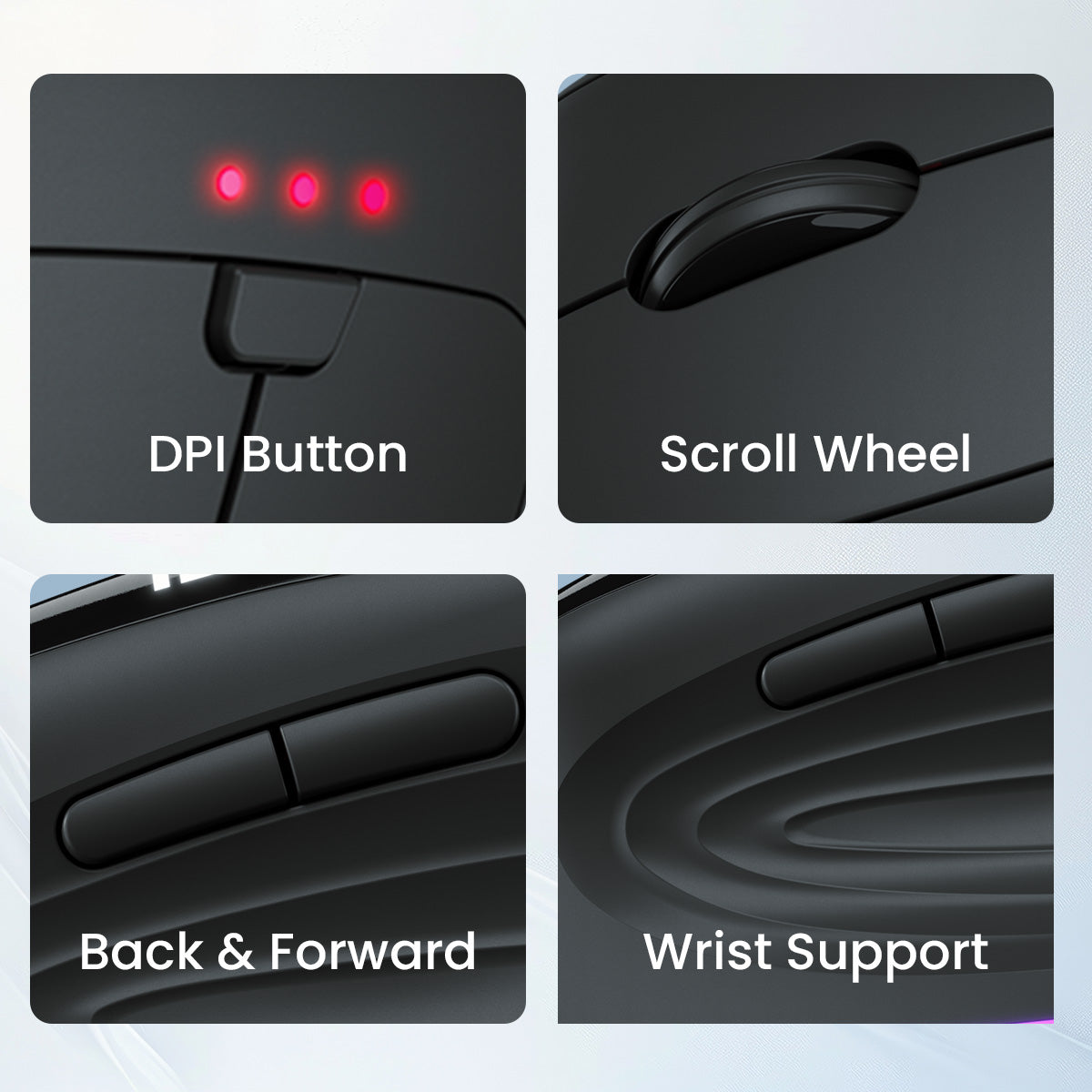 Black Portronics Toad Ergo 3 ergonomic vertical wireless mouse for wrist comfort and office productivity| best wireless mouse with easy to use button| wireless mouse online at best price