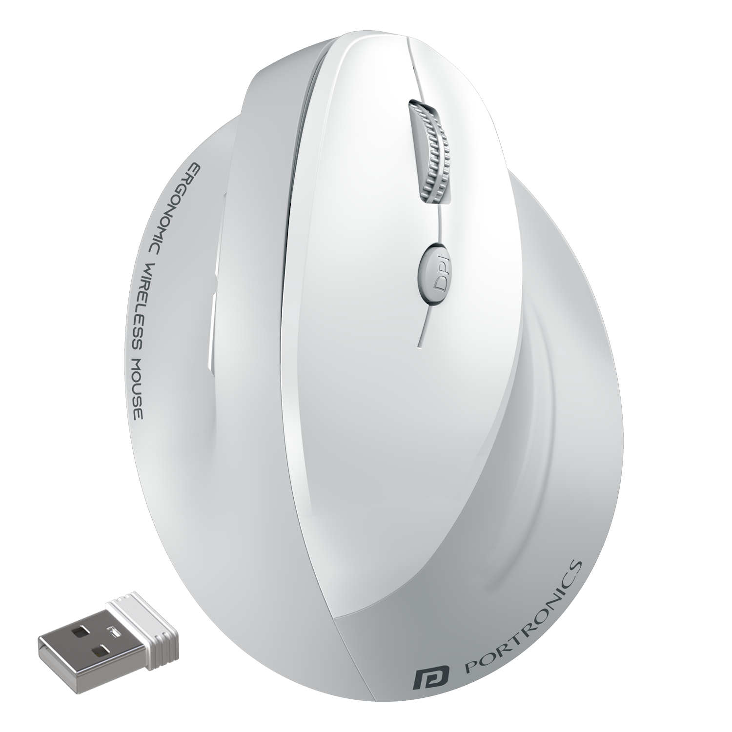 Portronics Toad Ergo 4 Wireless Rechargeable Mouse | Ergonomic Vertical Mouse for Wrist Pain Relief with Triple-Mode Connectivity | Best Mouse for Home Office, Laptop & MacBook