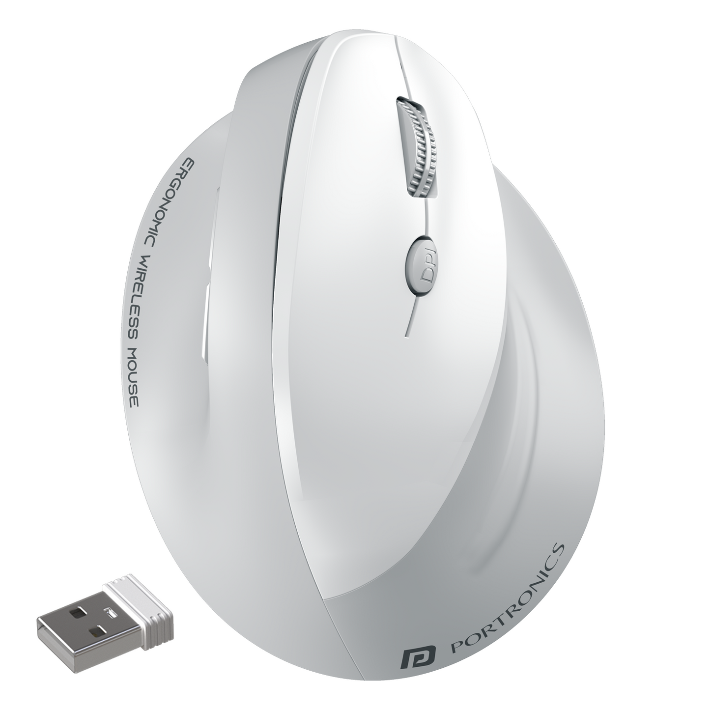 Portronics Toad Ergo 4 Wireless Rechargeable Mouse | Ergonomic Vertical Mouse for Wrist Pain Relief with Triple-Mode Connectivity | Best Mouse for Home Office, Laptop & MacBook