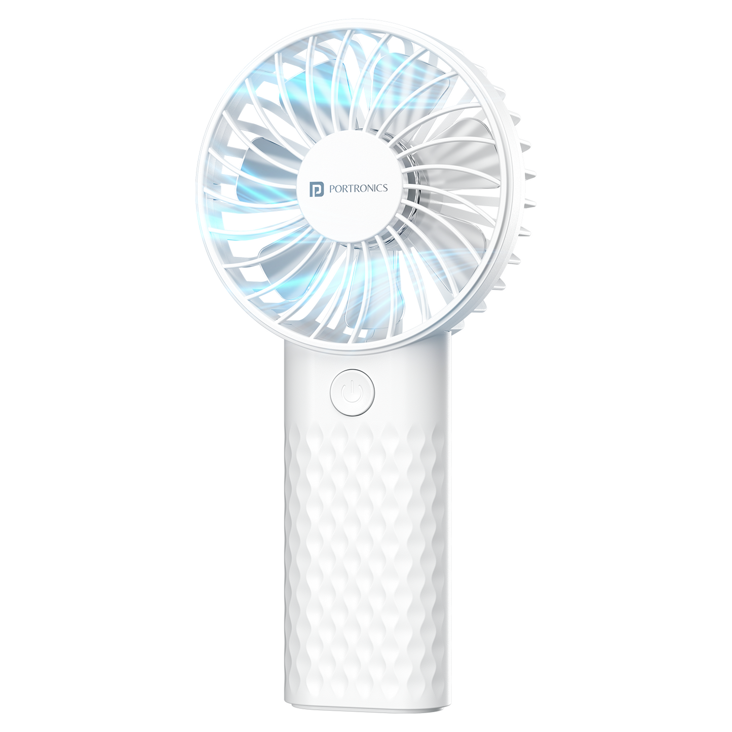 Portronics Toofan Mini 2 portable rechargeable hand fan with 6 speed modes, 8000 RPM BLDC motor, 2000mAh battery, USB Type C charging cable, 7-blade design, and pocket-sized fan convenience