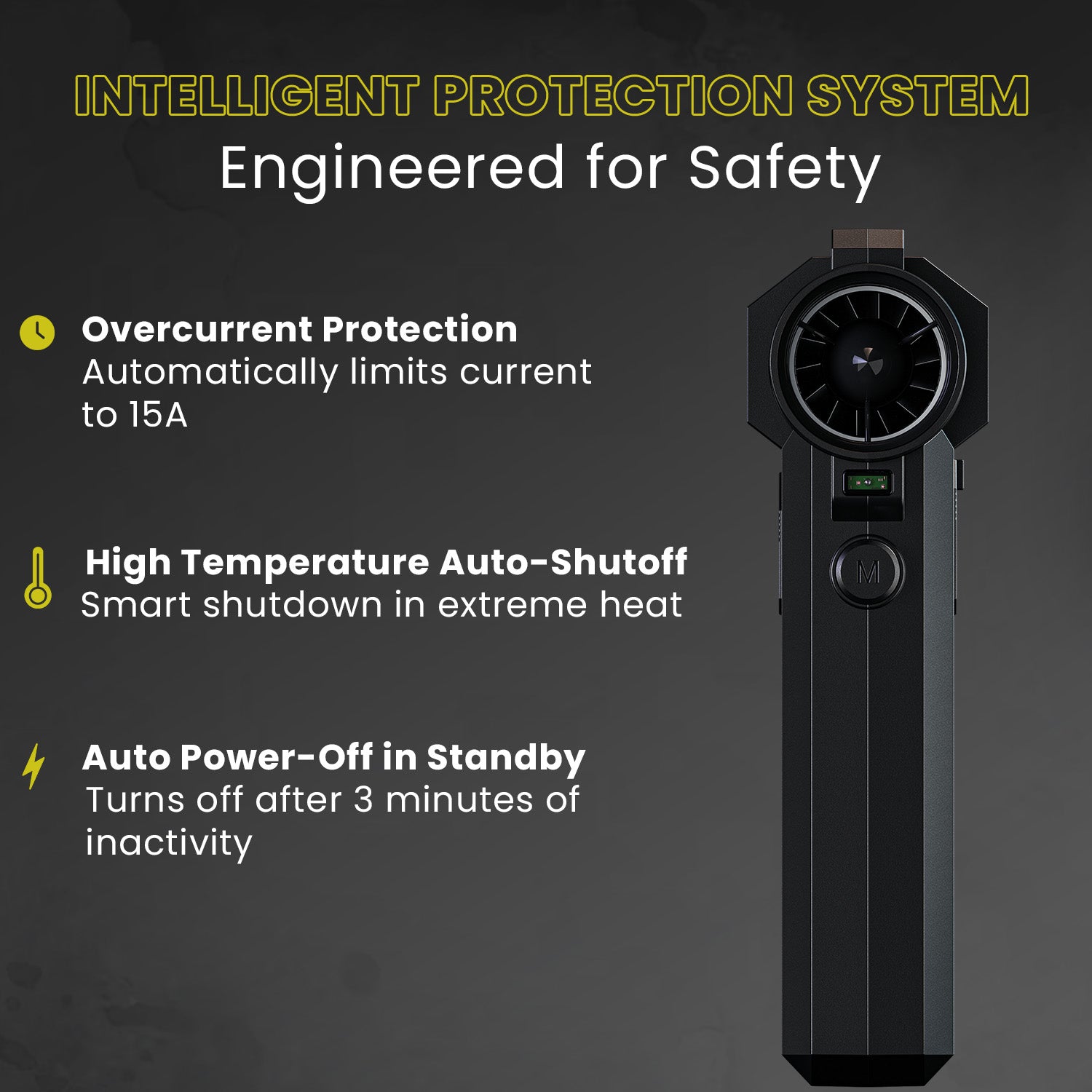 Portronics Tornado Pro Battery Fan Air Blower | Dual battery system offering up to 60 minutes of continuous cleaning | This battery fan-powered air duster provides strong, sustained airflow for professional use.