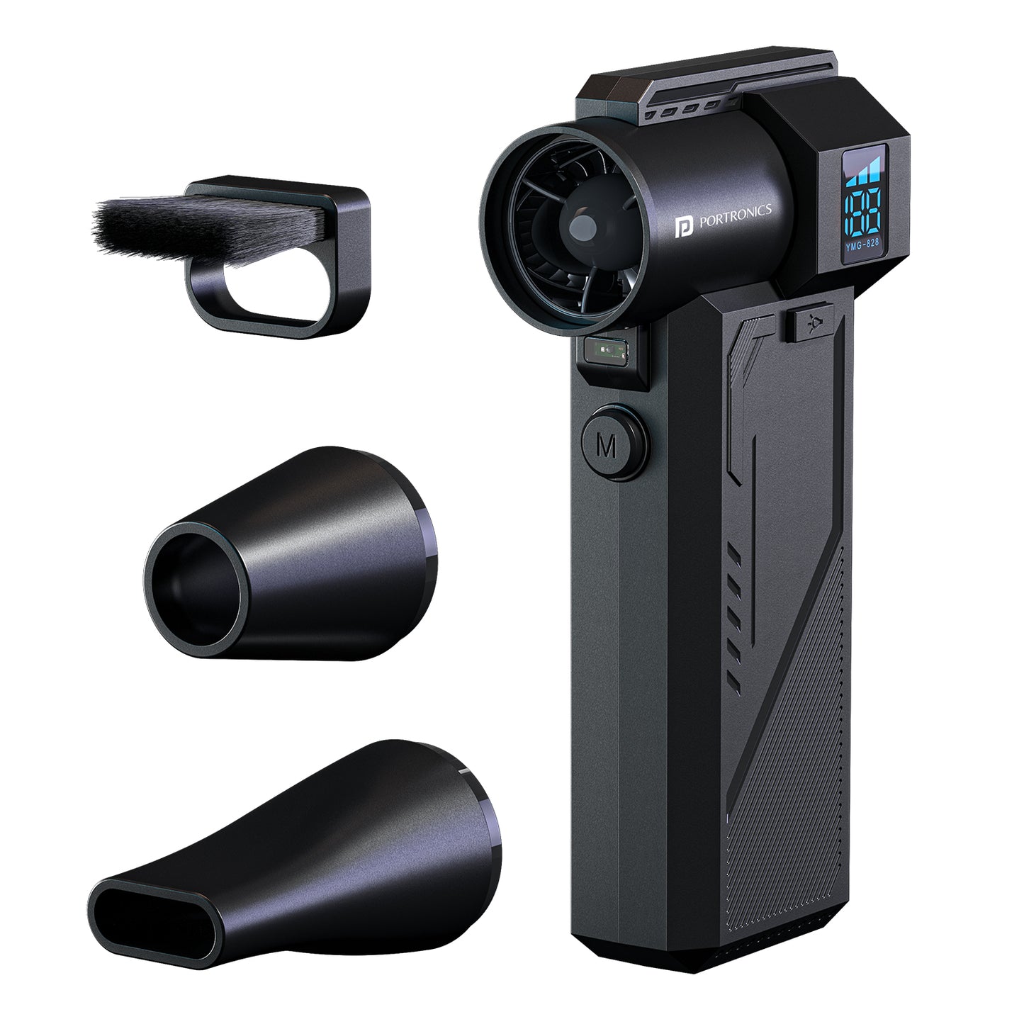 Portronics Tornado Pro Wireless High Speed Fan | Ultra-powerful 1,30,000 RPM airflow for deep cleaning electronics | This wireless high speed fan works as a strong air duster for removing dust from laptops, CPUs and keyboards.