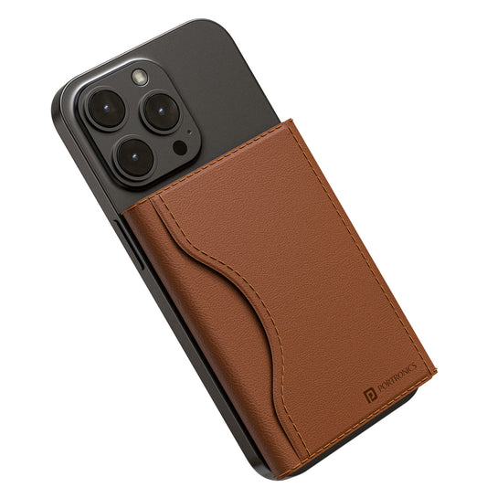 Portronics Wallet X MagSafe wallet for smartphone with mobile stand and magnetic card holder wallet design.