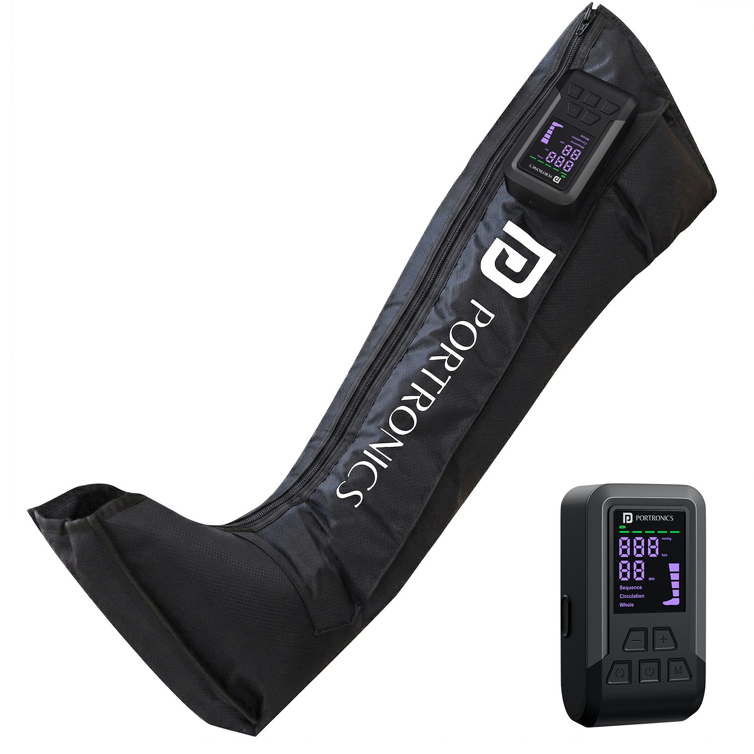 Portronics Zeno L Rechargeable Leg Compression Massager | Full-leg air compression therapy from toe to thigh | rechargeable leg massager for deep tissue massage and muscle recovery