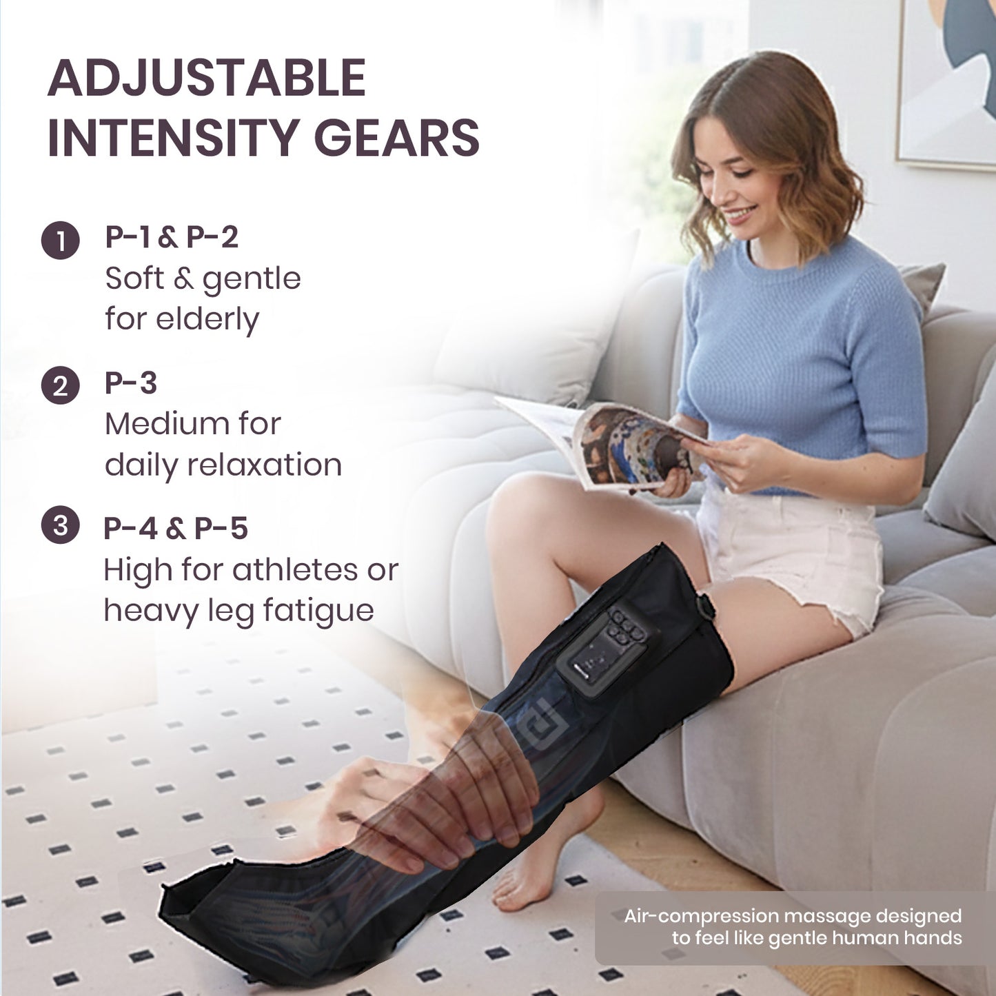 Portronics Zeno L Rechargeable Leg Compression Massager | Multiple therapy modes and intensity gears | leg massager for deep tissue massage and improved blood flow