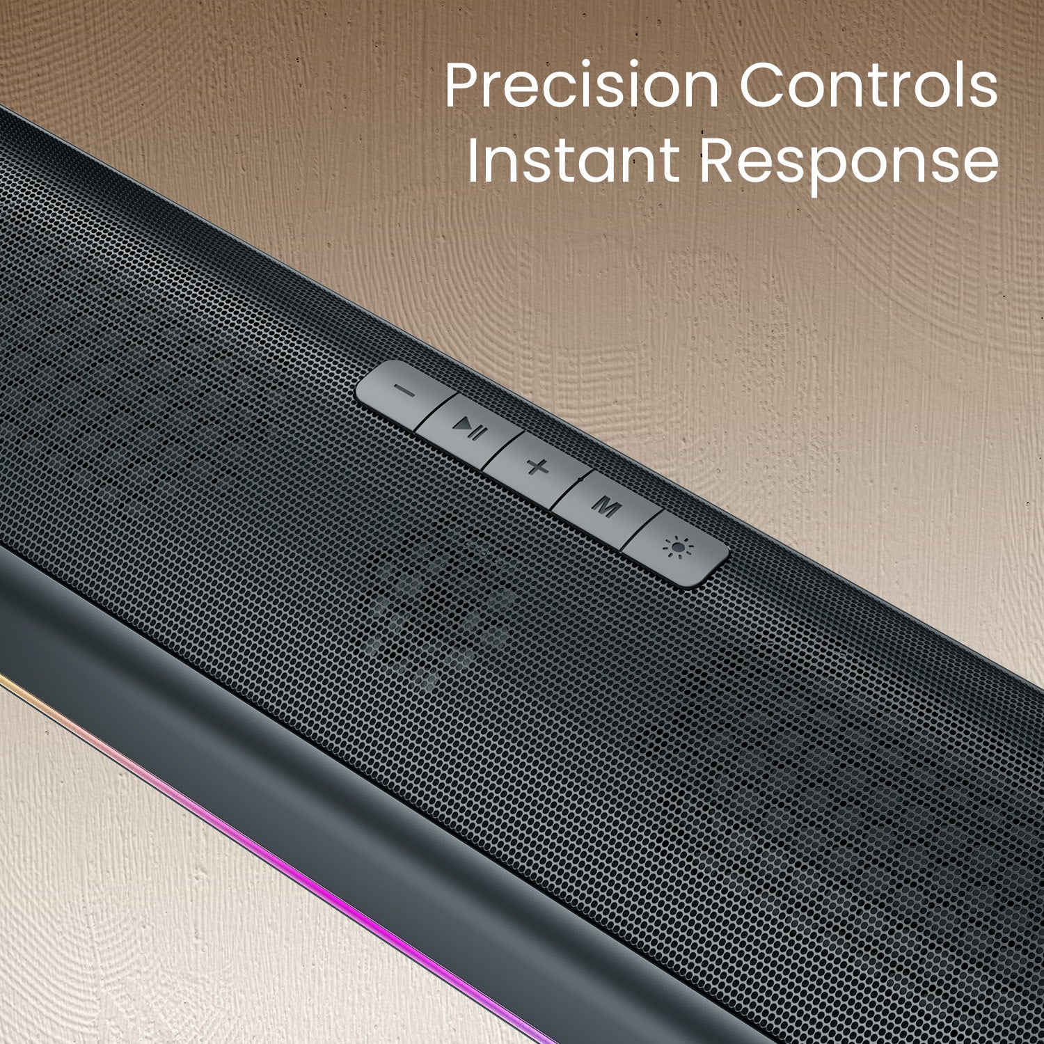 Portronics Zuno Wireless Sound Bar System with Precision On-Unit Controls for Instant Response – Easy Access Buttons for Volume EQ Mode and LED on Best Bluetooth Soundbar Speaker