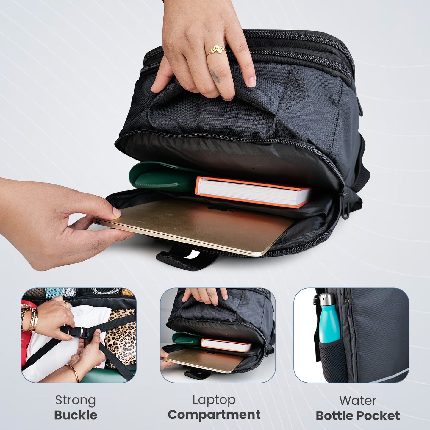 Portronics element U Stylish and durable unisex laptop bag with top and side handles, ideal for professionals seeking laptop bags under 1500| best laptop bag under 1500