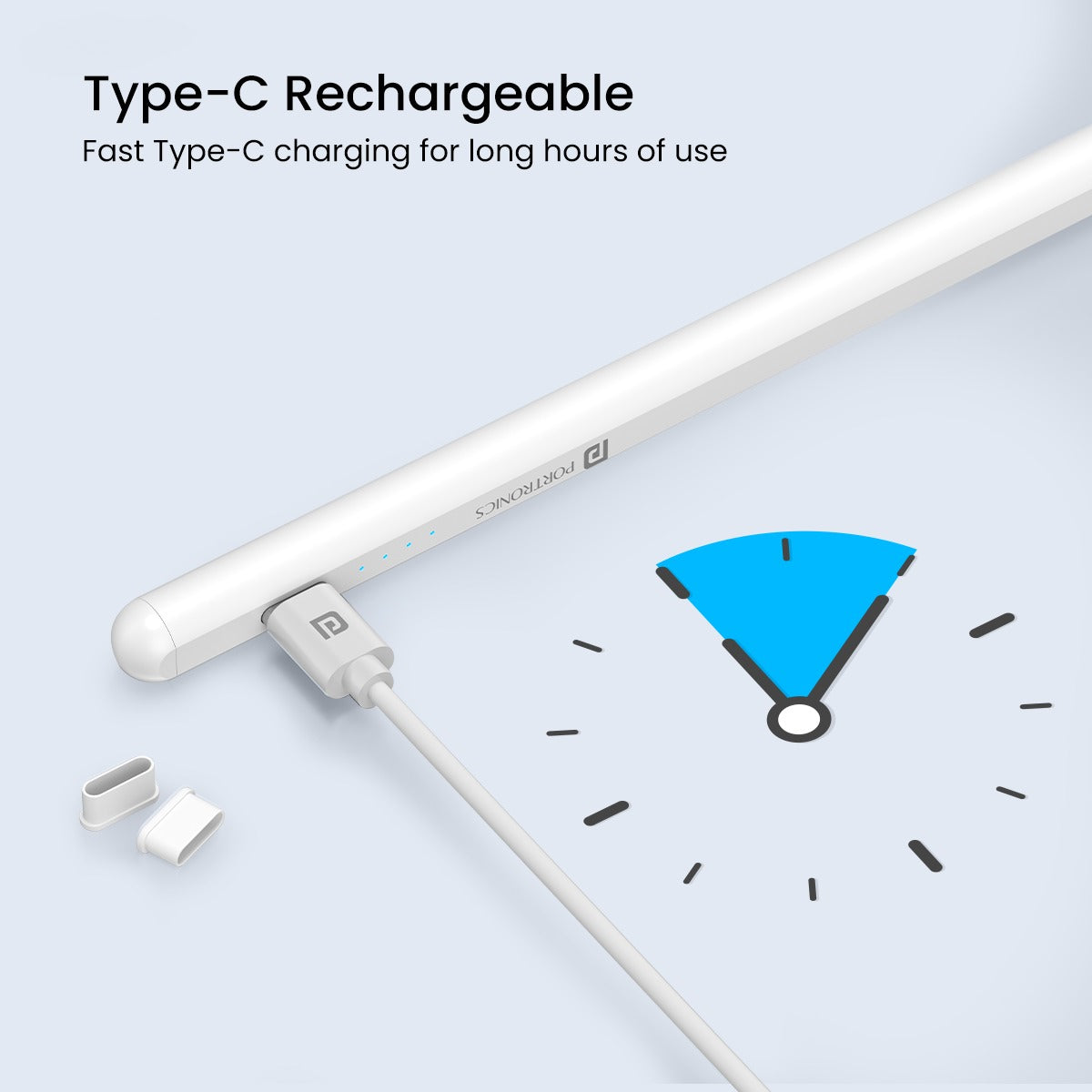 Portronics glide stylus pen with type c charging for long term use| stylus with type c charging