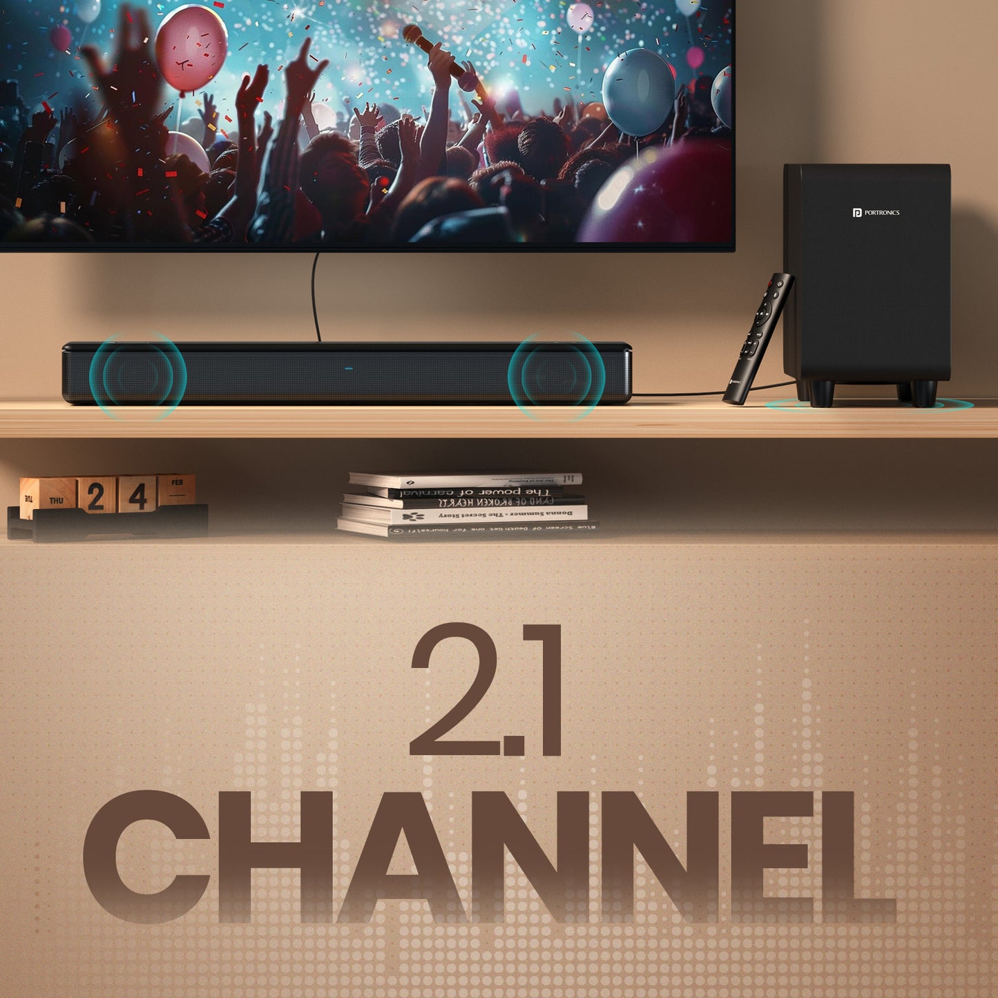 Portronics sound slick x powerful 250W bleutooth soundbar with 2.1 sound channel| best soundbar under 10000 online| best soundbar for tv