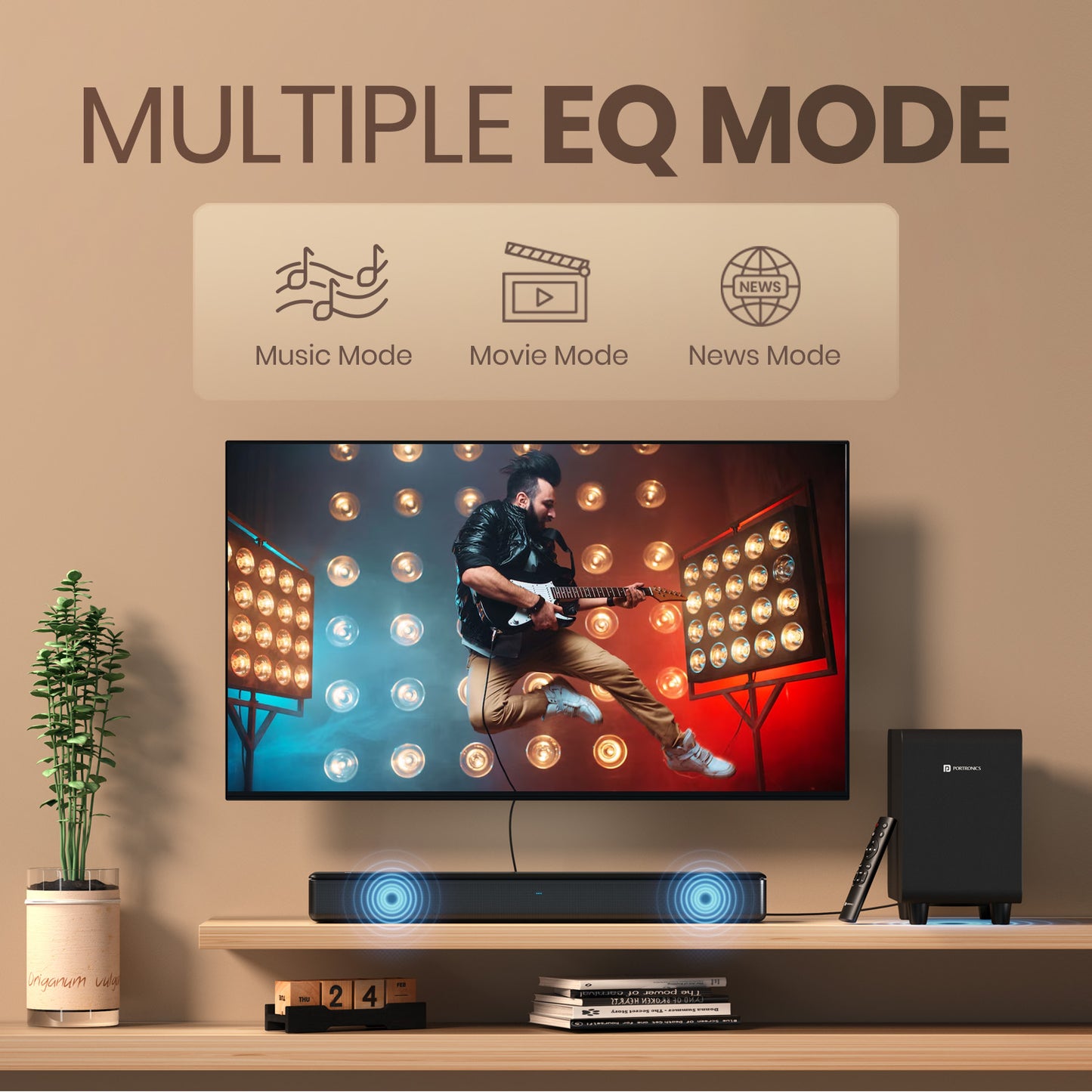Portronics sound slick x powerful 250W soundbar for tv with multiple EQ mode| best soundbar in india at best price| soundbar with wired woofer