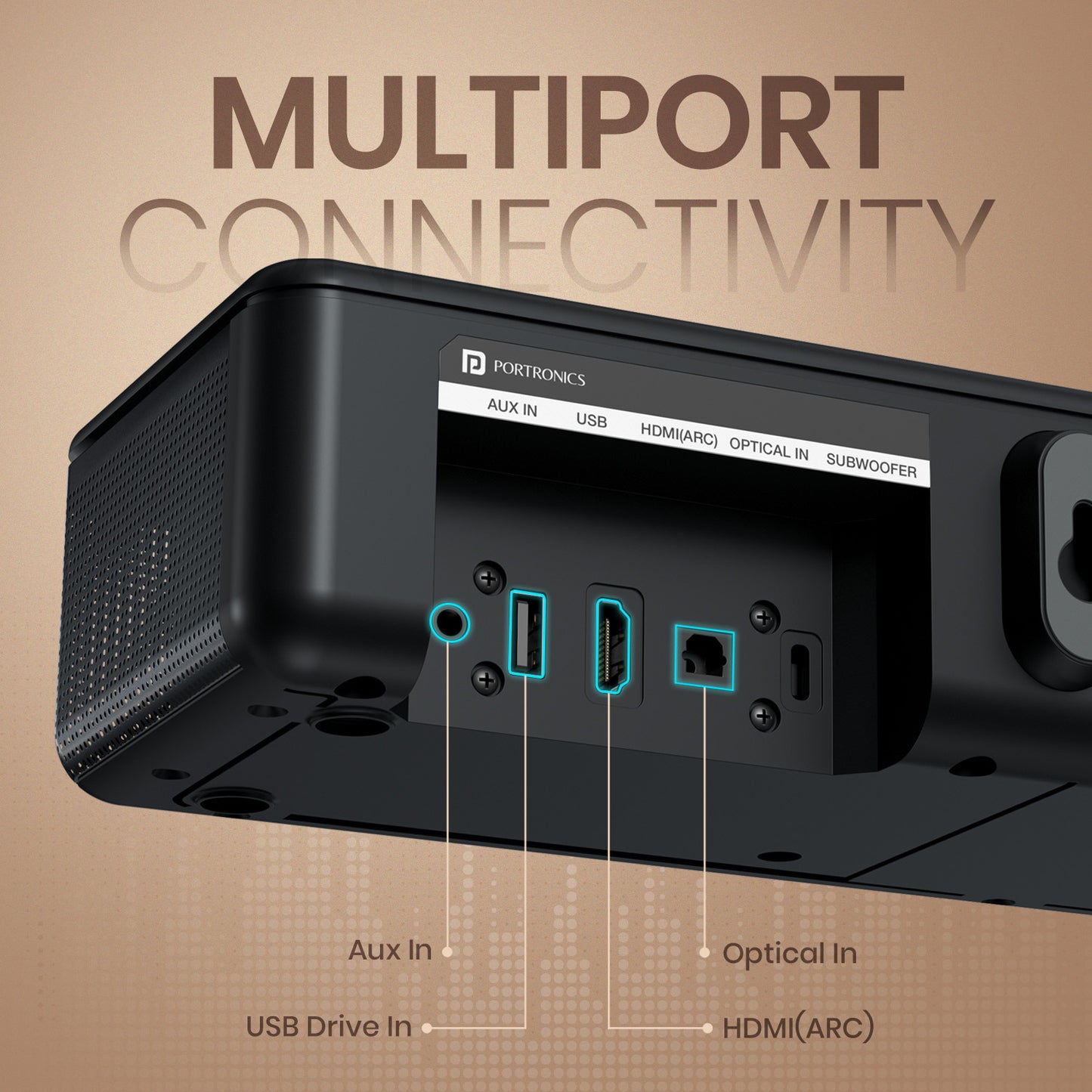 Portronics sound slick x powerful 250W soundbar for tv with multiple connectivity option| best tv soundbar in India Under 10000