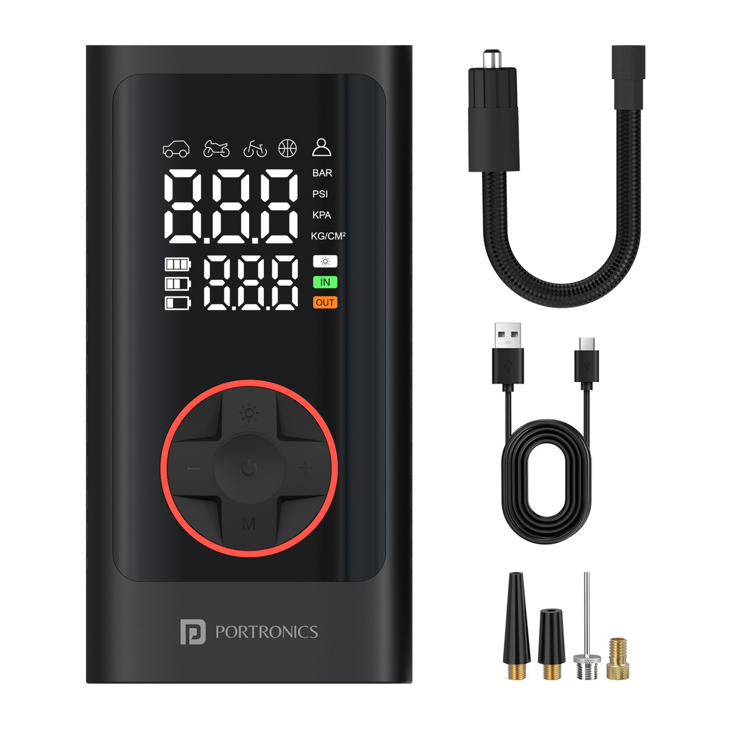 Portronics vayu 7.0 portable tyre inflator| rechargeable car tyre inflator| best tyre inflator for car and bike in india| portable tyre inflator for cars online