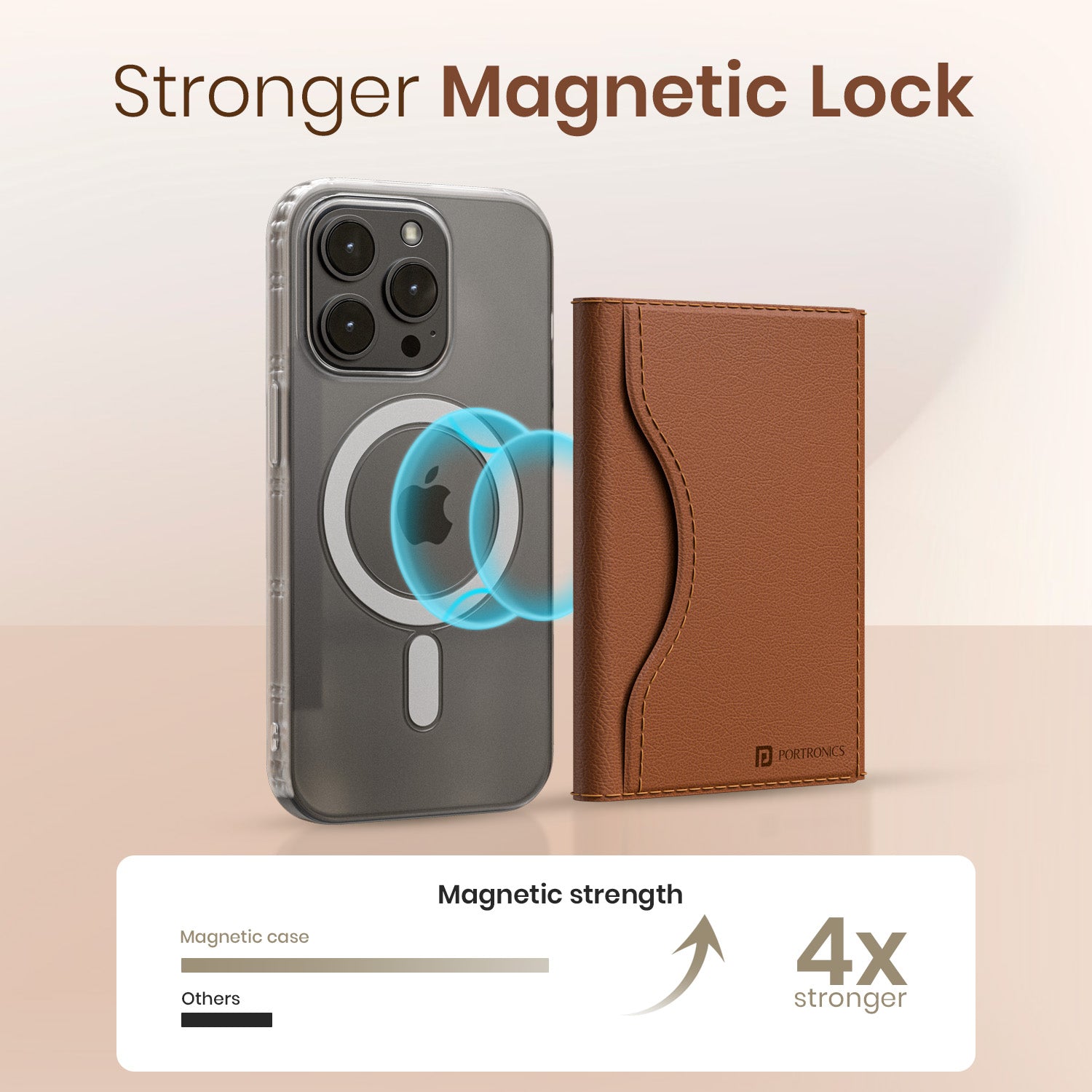Portronics wallet x Stylish MagSafe wallet and magnetic card holder wallet for smartphones – perfect for daily use and travel.
