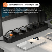 Power board with 5 power sockets for multiple use from portronics