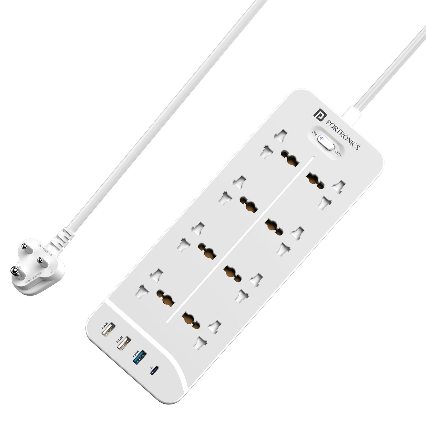 Portronics Power Plate 23 Power extension board All-in-one power solution with 2500W power delivery
