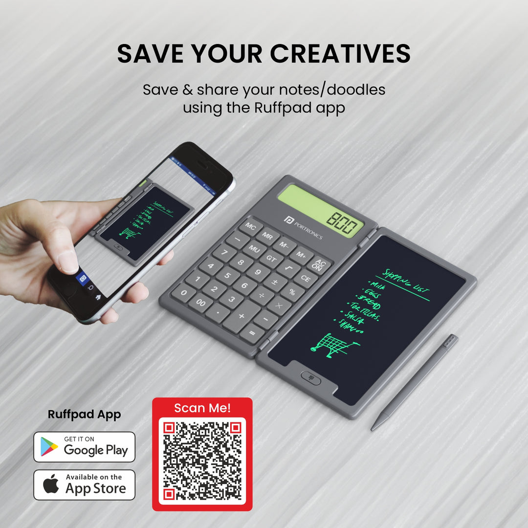 Buy Portronics Ruffpad Calc Digital Writing Pad with Transparent Screen