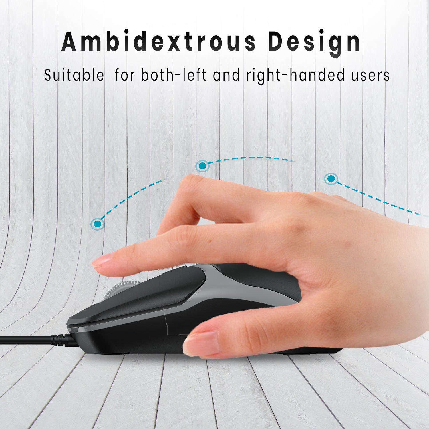 Ergonomic and ambidextrous TOAD wired optical mouse for laptop users, office setups, and desktops – a must-have in best computer accessories| wired mouse for laptop user