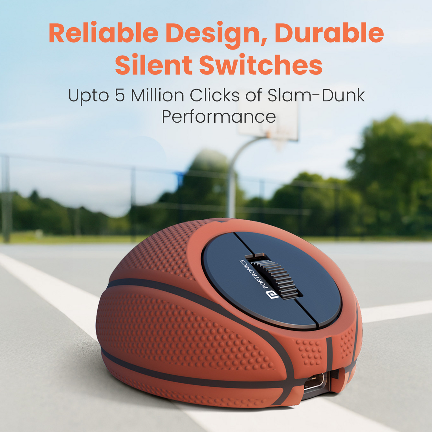 ToadPlay Basketball high quality Bluetooth mouse for laptop and wireless rechargeable mouse with multi-device support, perfect wireless optical mouse for everyday work, browsing, and casual gaming.