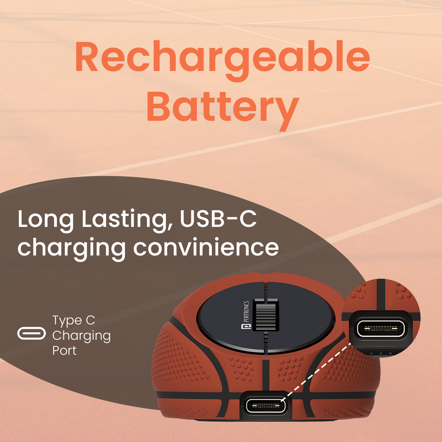 High quality ToadPlay Basketball wireless rechargeable mouse with 320mAh battery, compact size, smooth precision tracking, and seamless USB wireless mouse compatibility for home office and gaming.