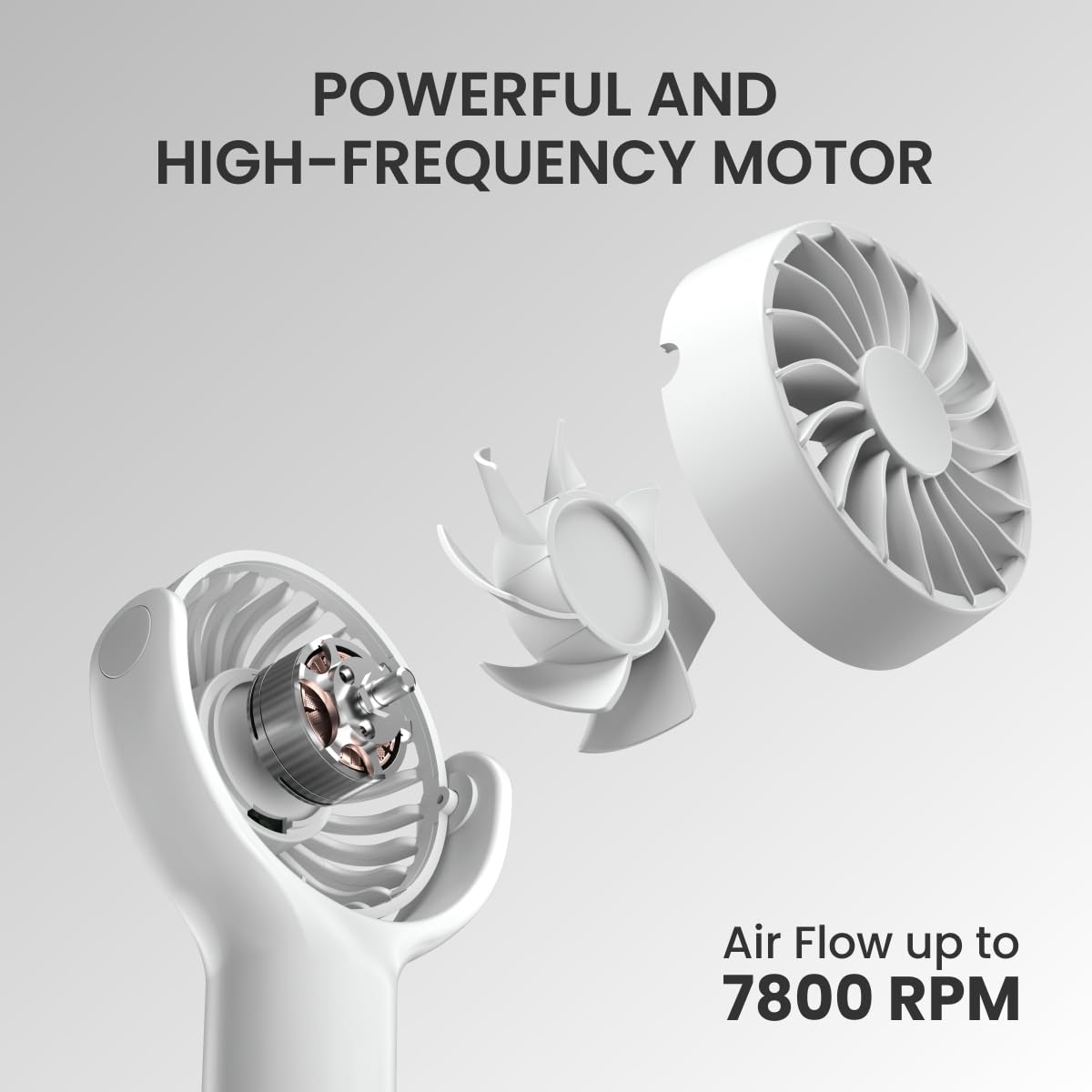 White Toofan Mini mini portable fan with fast USB charging, compact build, and whisper-quiet operation for discreet personal use anywhere| best mini portable hand