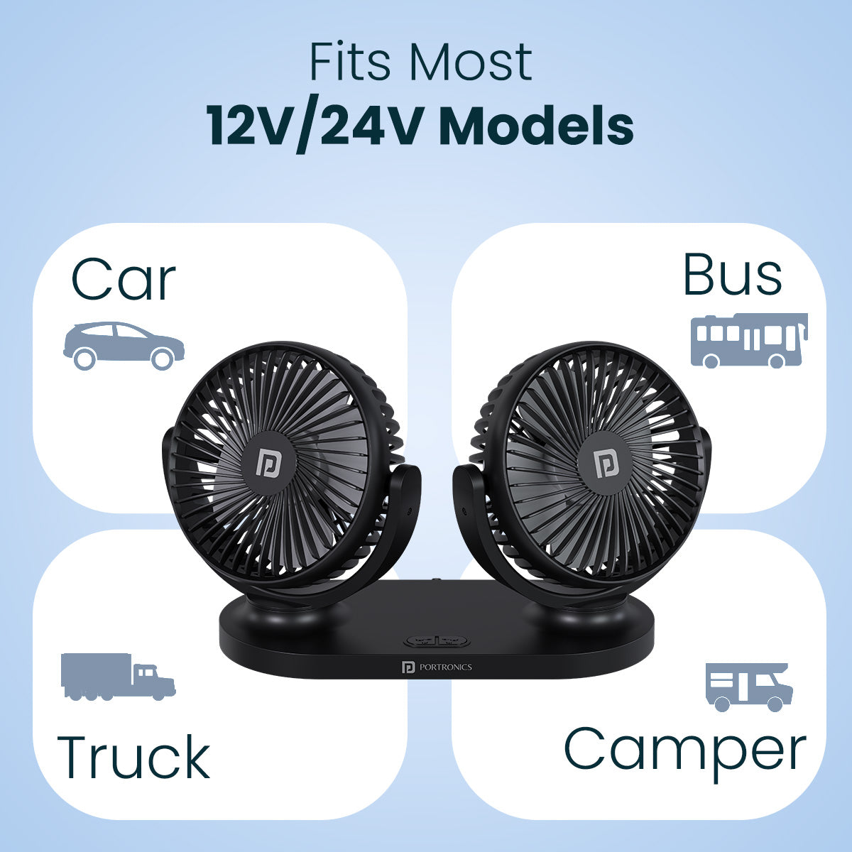 Shop Portronics Twin Cool Portable USB Fan With Dual Heads