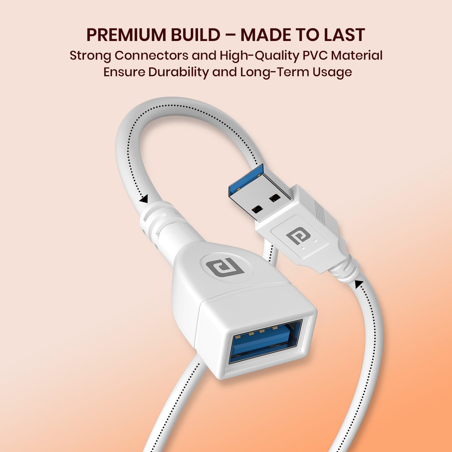 High-Quality USB Extension Cable for TV – Uniconnect 1.5M Fast Charging & Data Transfer Cable with Plug & Play Design| best computer accessories by portronics