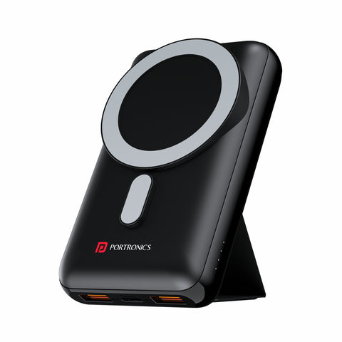 Portronics Wirecell 10 Wireless fast charge power bank Black