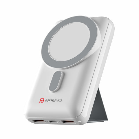 Portronics Wirecell 10 Wireless fast charge power bank White