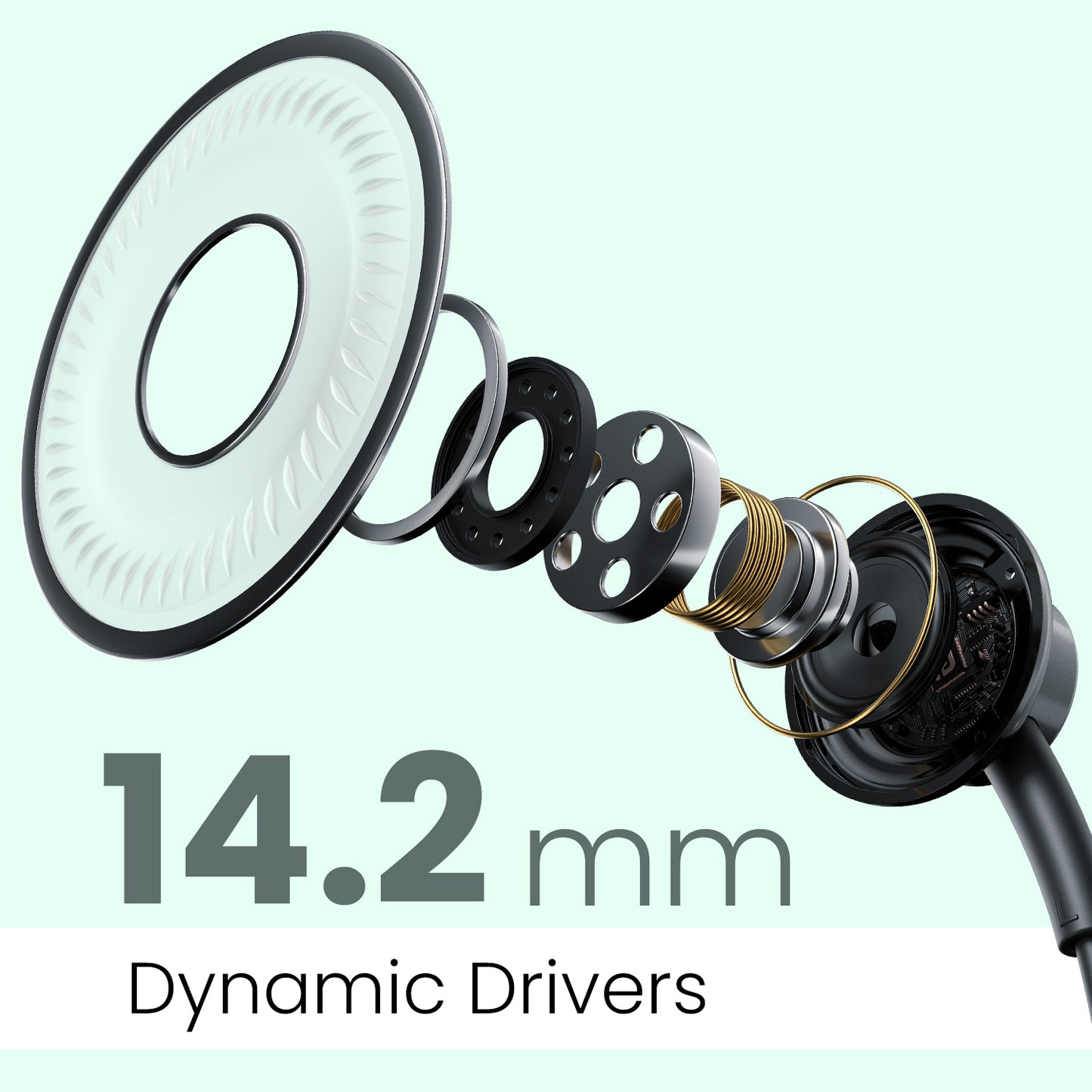 Wired earphones Type C Portronics Conch Gamma C with 14.2mm drivers, perfect for modern devices without 3.5mm ports| best wired earphones type c online| type c earphones online at best price