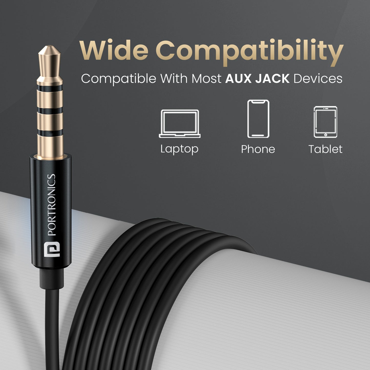 Wired headphone with mic – Portronics Conch Gamma designed for laptops, smartphones, and gaming consoles with magnetic latch and noise-isolating earbuds