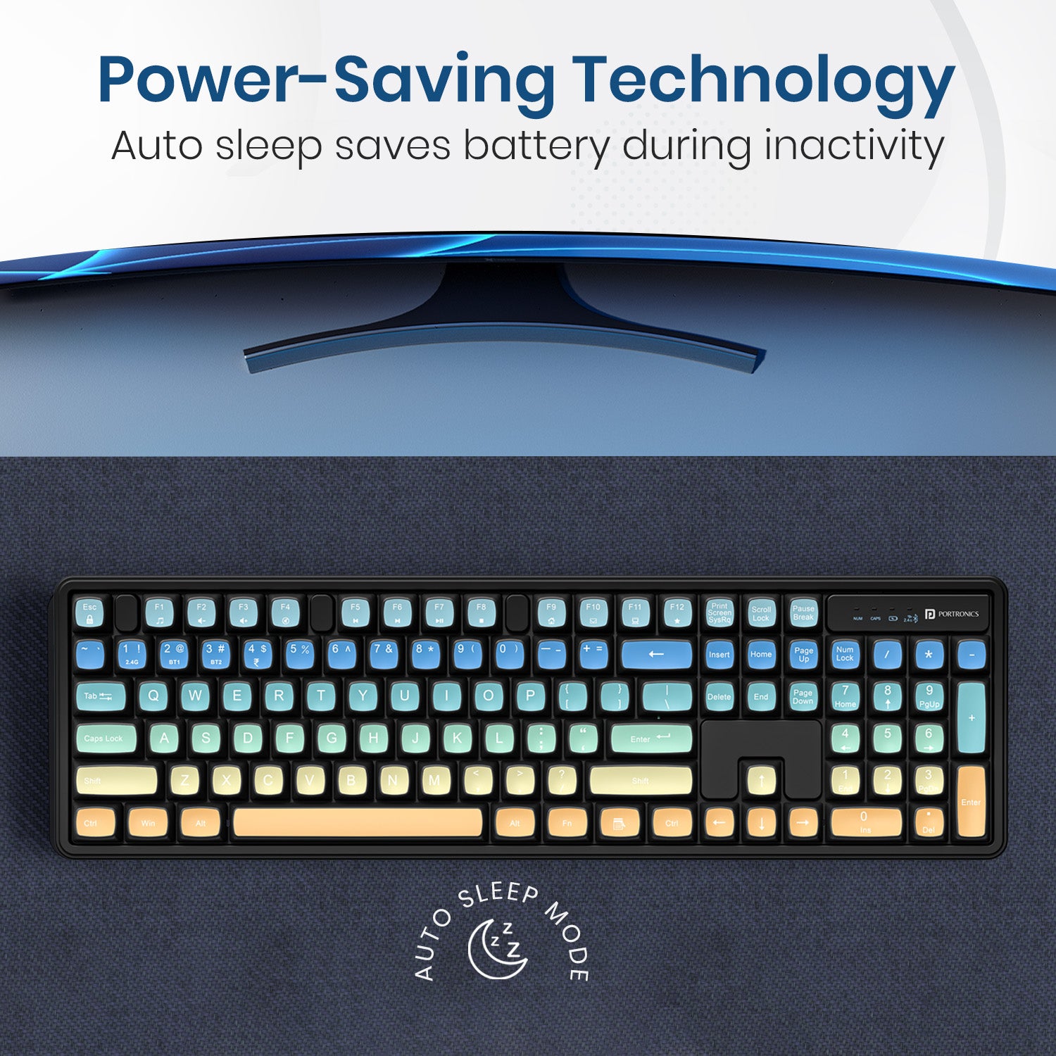 Wireless keyboard under 2000 segment premium design – Key12 Combo wireless keyboard and mouse featuring 2.4GHz nano receiver, rechargeable keyboard, and optical mouse for smooth cursor tracking on laptop.
