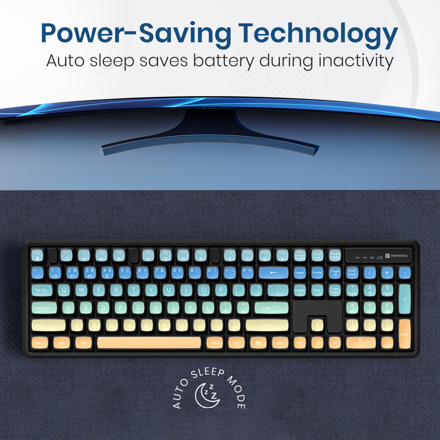Wireless keyboard under 2000 segment premium design – Key12 Combo wireless keyboard and mouse featuring 2.4GHz nano receiver, rechargeable keyboard, and optical mouse for smooth cursor tracking on laptop.
