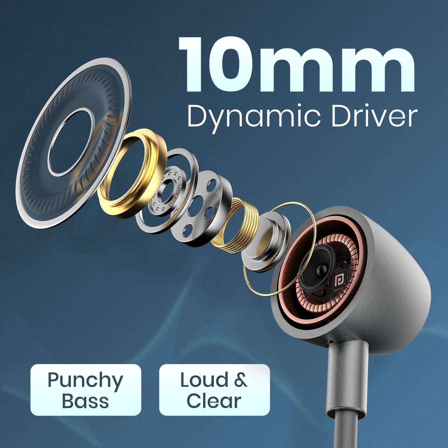 Grey Harmonics Z12 wireless earphones with 10mm dynamic drivers for powerful punchy bass and loud clear sound.